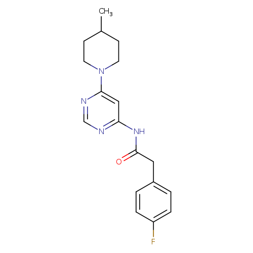 2-(4-fluorophenyl)-N-[6-(4-methylpiperidin-1-yl)pyrimidin-4-yl]acetamide