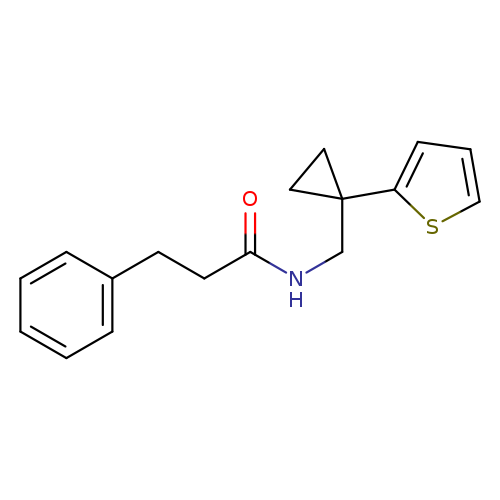 3-phenyl-N-{[1-(thiophen-2-yl)cyclopropyl]methyl}propanamide
