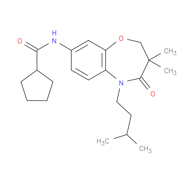 N-[3,3-dimethyl-5-(3-methylbutyl)-4-oxo-2,3,4,5-tetrahydro-1,5-benzoxazepin-8-yl]cyclopentanecarboxamide