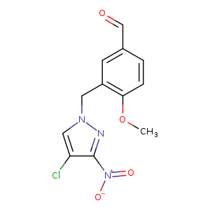 3-((4-Chloro-3-nitro-1H-pyrazol-1-yl)methyl)-4-methoxybenzaldehyde