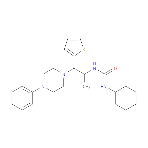 1-cyclohexyl-3-[1-(4-phenylpiperazin-1-yl)-1-(thiophen-2-yl)propan-2-yl]urea