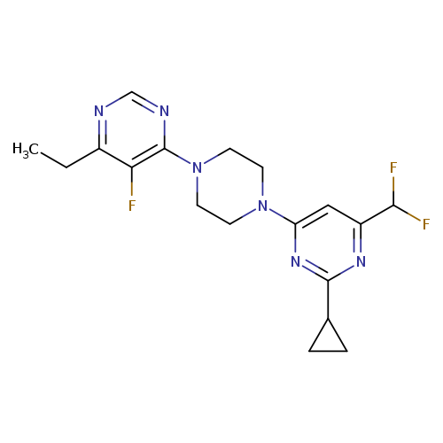 2-cyclopropyl-4-(difluoromethyl)-6-[4-(6-ethyl-5-fluoropyrimidin-4-yl)piperazin-1-yl]pyrimidine