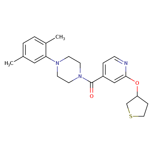 1-(2,5-dimethylphenyl)-4-[2-(thiolan-3-yloxy)pyridine-4-carbonyl]piperazine