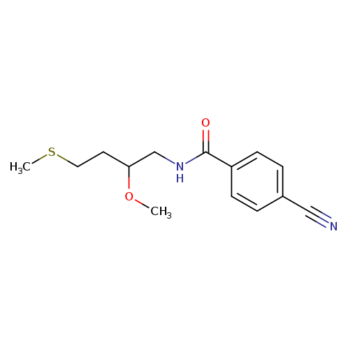 4-cyano-N-[2-methoxy-4-(methylsulfanyl)butyl]benzamide