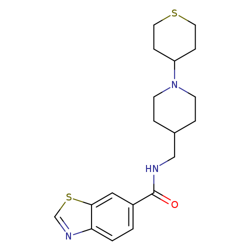 N-{[1-(thian-4-yl)piperidin-4-yl]methyl}-1,3-benzothiazole-6-carboxamide