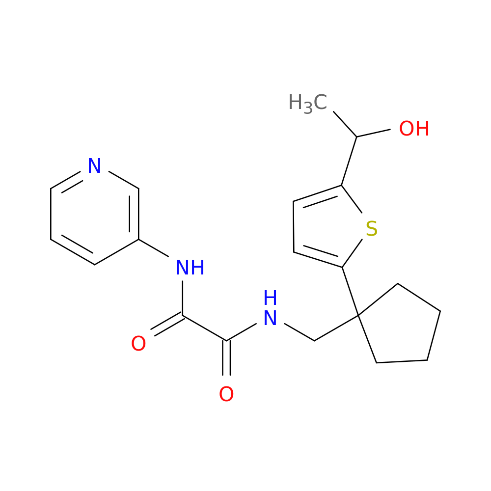 N-({1-[5-(1-hydroxyethyl)thiophen-2-yl]cyclopentyl}methyl)-N'-(pyridin-3-yl)ethanediamide