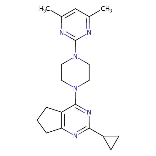 2-(4-{2-cyclopropyl-5H,6H,7H-cyclopenta[d]pyrimidin-4-yl}piperazin-1-yl)-4,6-dimethylpyrimidine