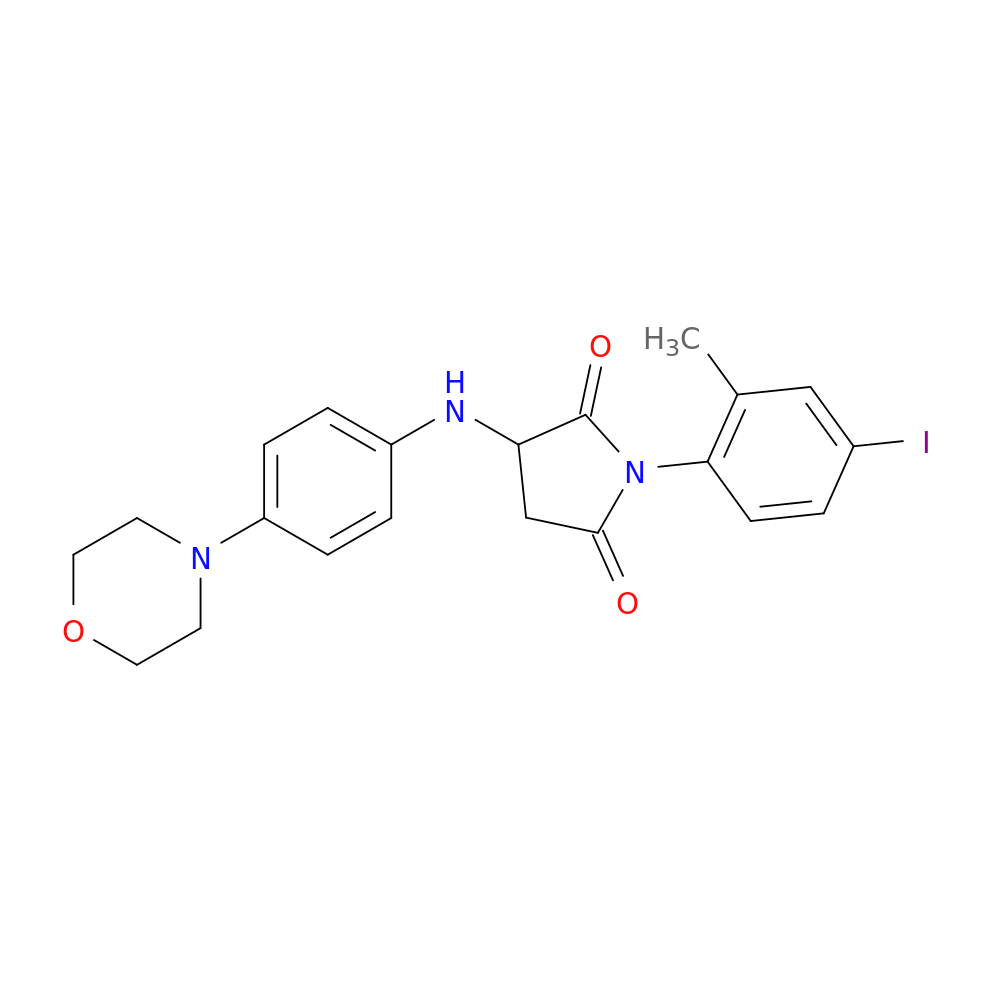 1-(4-iodo-2-methylphenyl)-3-{[4-(morpholin-4-yl)phenyl]amino}pyrrolidine-2,5-dione