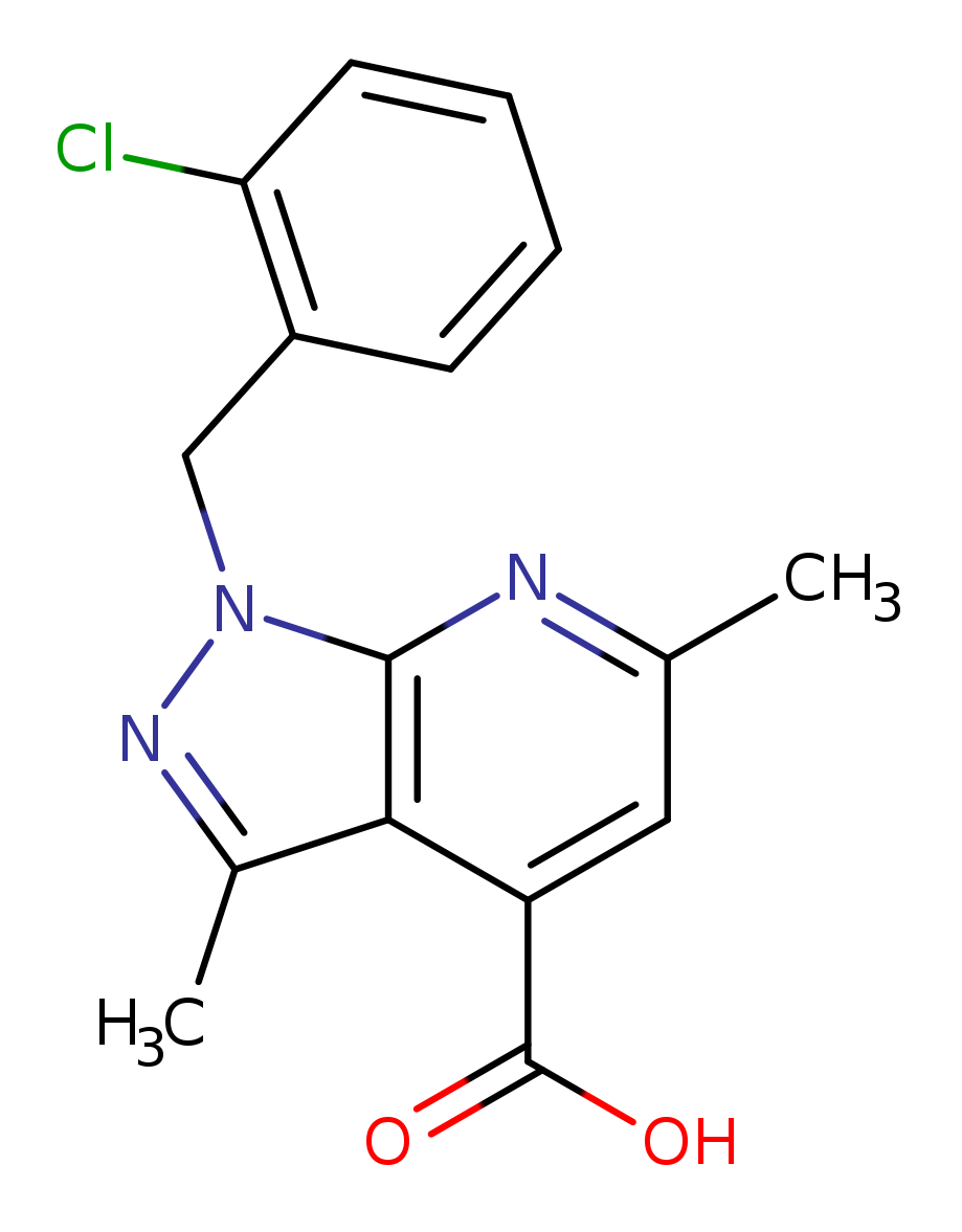 1-[(2-chlorophenyl)methyl]-3,6-dimethyl-1H-pyrazolo[3,4-b]pyridine-4-carboxylic acid