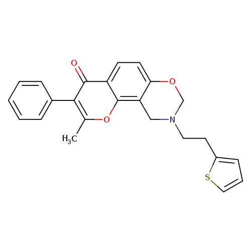 2-methyl-3-phenyl-9-[2-(thiophen-2-yl)ethyl]-4H,8H,9H,10H-chromeno[8,7-e][1,3]oxazin-4-one
