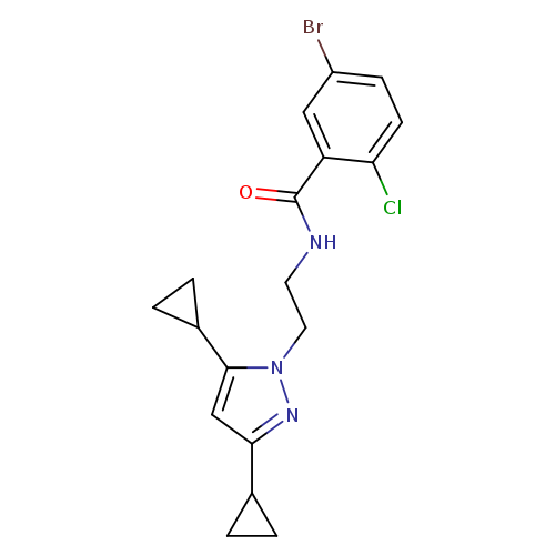 5-bromo-2-chloro-N-[2-(3,5-dicyclopropyl-1H-pyrazol-1-yl)ethyl]benzamide
