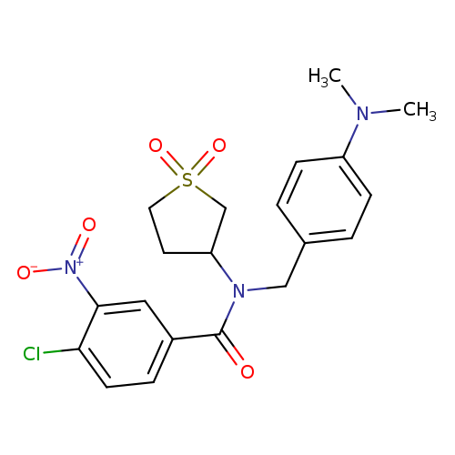 4-chloro-N-{[4-(dimethylamino)phenyl]methyl}-N-(1,1-dioxo-1lambda6-thiolan-3-yl)-3-nitrobenzamide