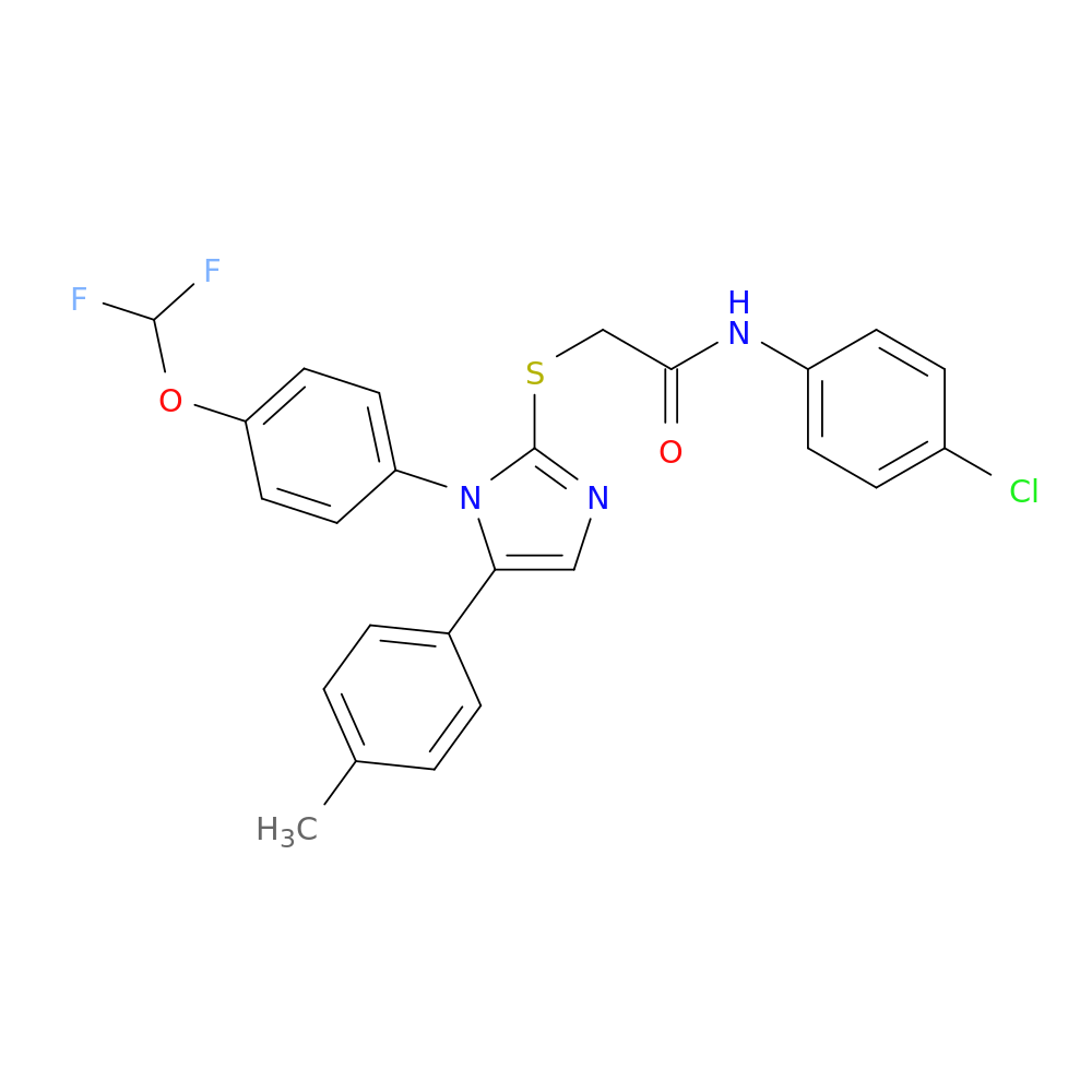N-(4-chlorophenyl)-2-({1-[4-(difluoromethoxy)phenyl]-5-(4-methylphenyl)-1H-imidazol-2-yl}sulfanyl)acetamide