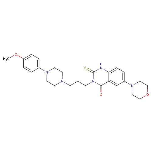 3-{3-[4-(4-methoxyphenyl)piperazin-1-yl]propyl}-6-(morpholin-4-yl)-2-sulfanylidene-1,2,3,4-tetrahydroquinazolin-4-one