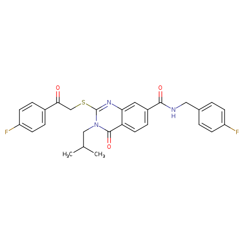 2-{[2-(4-fluorophenyl)-2-oxoethyl]sulfanyl}-N-[(4-fluorophenyl)methyl]-3-(2-methylpropyl)-4-oxo-3,4-dihydroquinazoline-7-carboxamide