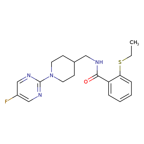2-(ethylsulfanyl)-N-{[1-(5-fluoropyrimidin-2-yl)piperidin-4-yl]methyl}benzamide
