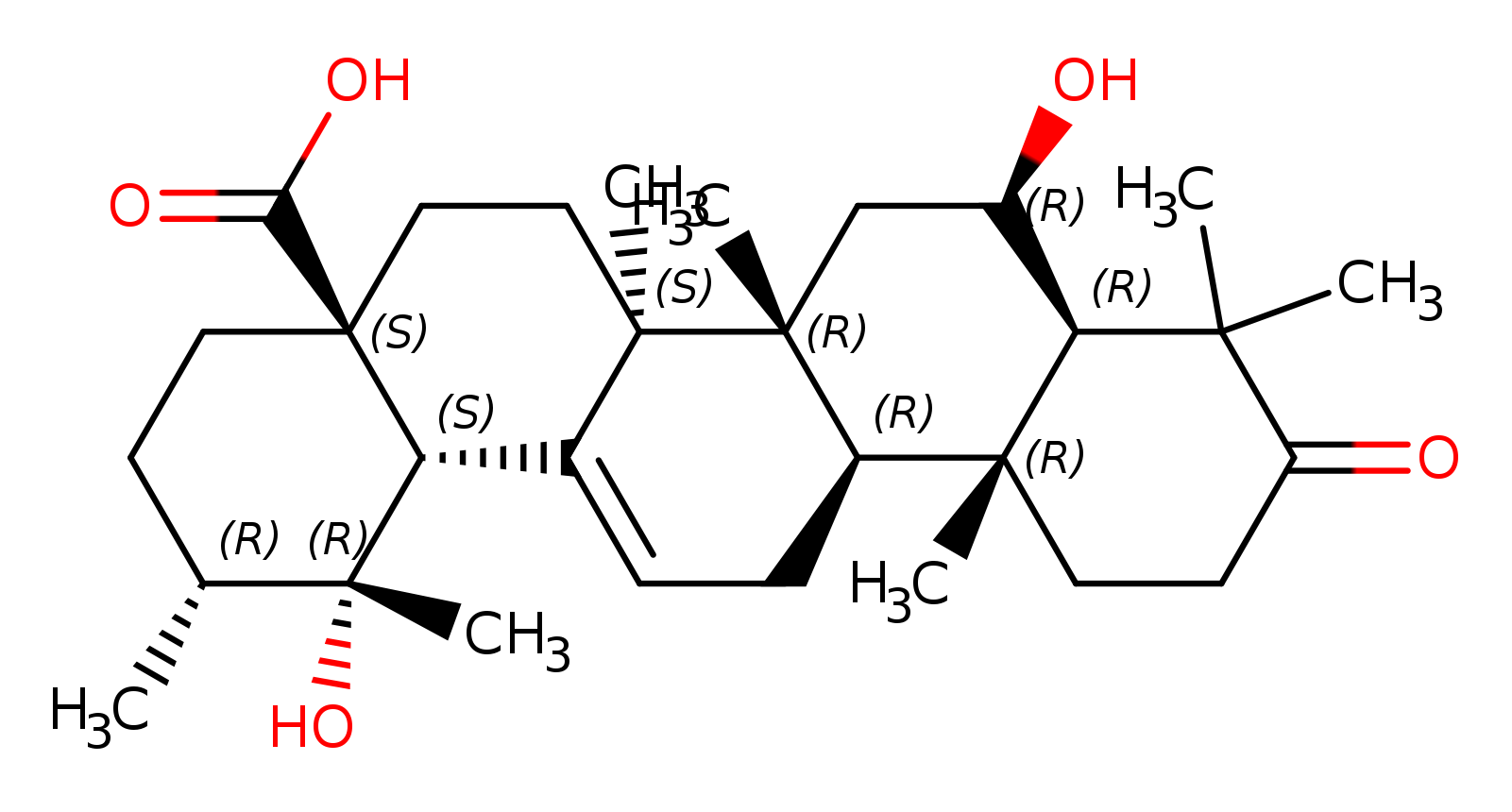 6,19-Dihydroxyurs-12-en-3-oxo-28-oic acid