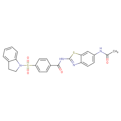 4-(2,3-dihydro-1H-indole-1-sulfonyl)-N-(6-acetamido-1,3-benzothiazol-2-yl)benzamide