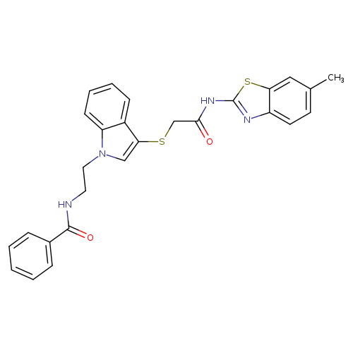 N-{2-[3-({[(6-methyl-1,3-benzothiazol-2-yl)carbamoyl]methyl}sulfanyl)-1H-indol-1-yl]ethyl}benzamide