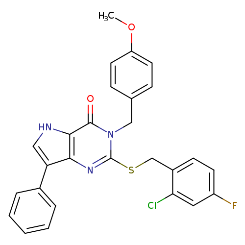 2-{[(2-chloro-4-fluorophenyl)methyl]sulfanyl}-3-[(4-methoxyphenyl)methyl]-7-phenyl-3H,4H,5H-pyrrolo[3,2-d]pyrimidin-4-one