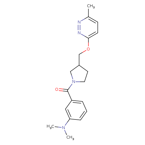 N,N-dimethyl-3-(3-{[(6-methylpyridazin-3-yl)oxy]methyl}pyrrolidine-1-carbonyl)aniline