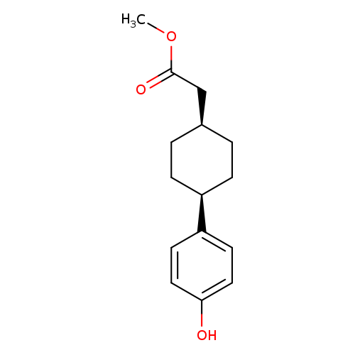 Cyclohexaneacetic acid, 4-(4-hydroxyphenyl)-, methyl ester, cis-
