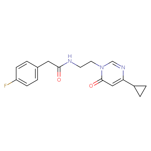 N-[2-(4-cyclopropyl-6-oxo-1,6-dihydropyrimidin-1-yl)ethyl]-2-(4-fluorophenyl)acetamide