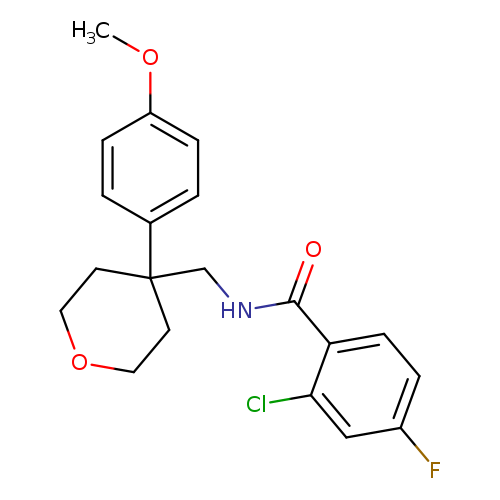 2-chloro-4-fluoro-N-{[4-(4-methoxyphenyl)oxan-4-yl]methyl}benzamide