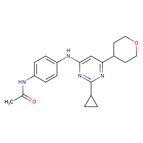 N-(4-{[2-cyclopropyl-6-(oxan-4-yl)pyrimidin-4-yl]amino}phenyl)acetamide