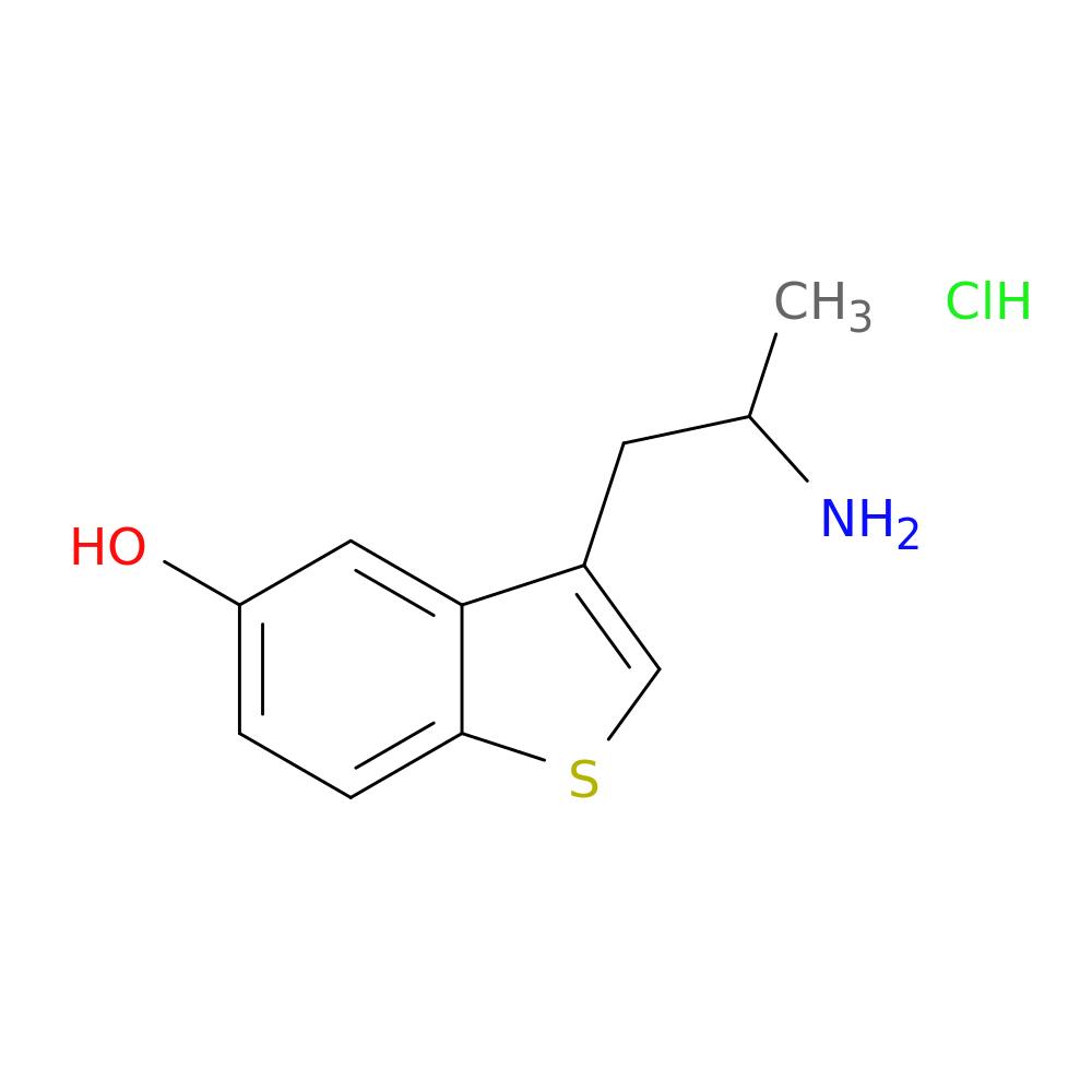 3-(2-aminopropyl)-1-benzothiophen-5-ol hydrochloride