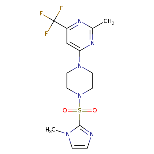 2-methyl-4-{4-[(1-methyl-1H-imidazol-2-yl)sulfonyl]piperazin-1-yl}-6-(trifluoromethyl)pyrimidine