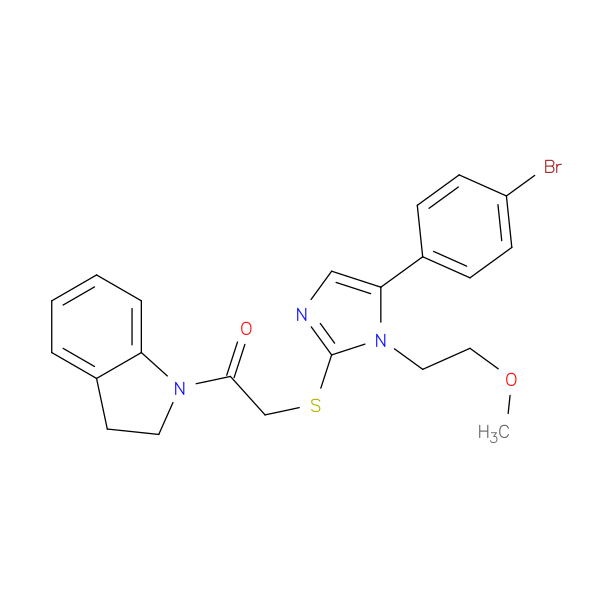 2-{[5-(4-bromophenyl)-1-(2-methoxyethyl)-1H-imidazol-2-yl]sulfanyl}-1-(2,3-dihydro-1H-indol-1-yl)ethan-1-one