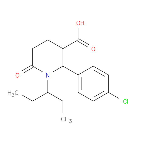 2-(4-chlorophenyl)-6-oxo-1-(pentan-3-yl)piperidine-3-carboxylic acid