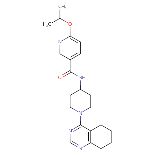 6-(propan-2-yloxy)-N-[1-(5,6,7,8-tetrahydroquinazolin-4-yl)piperidin-4-yl]pyridine-3-carboxamide