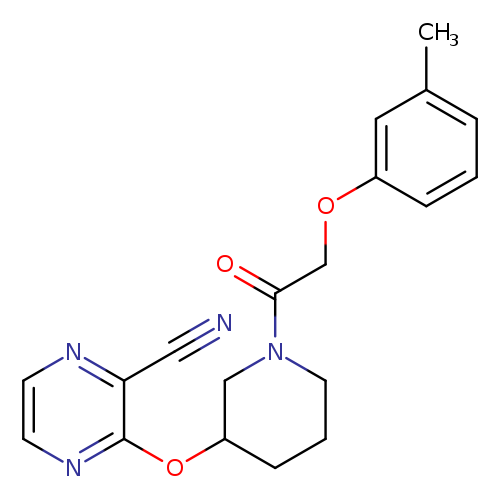 3-({1-[2-(3-methylphenoxy)acetyl]piperidin-3-yl}oxy)pyrazine-2-carbonitrile
