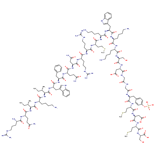 L-Arginyl-L-glutaminyl-L-isoleucyl-L-lysyl-L-isoleucyl-L-tryptophyl-L-phenylalanyl-L-glutaminyl-L-asparaginyl-L-arginyl-L-arginyl-L-methionyl-L-lysyl-L-tryptophyl-L-lysyl-L-lysyl-L-seryl-L-α-aspartylglycylglycyl-O-phosphono-L-tyrosyl-L-methionyl-L-α-aspartyl-L-methionyl-L-serine