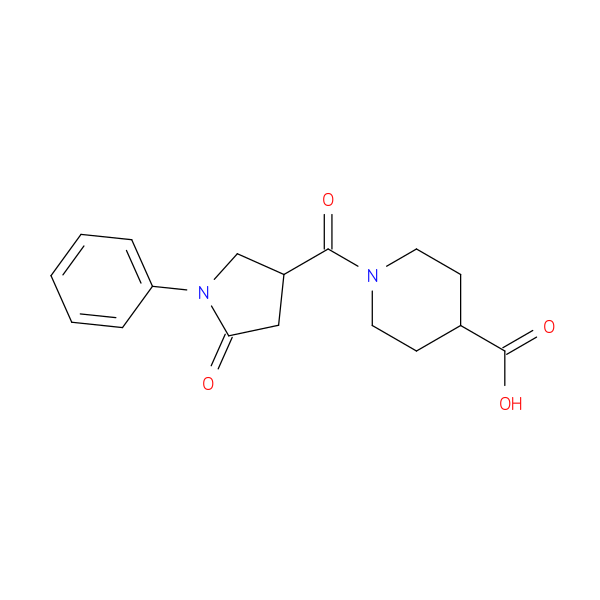 1-[(5-Oxo-1-phenylpyrrolidin-3-yl)carbonyl]piperidine-4-carboxylic acid