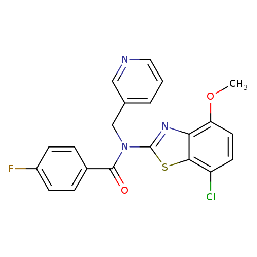 N-(7-chloro-4-methoxy-1,3-benzothiazol-2-yl)-4-fluoro-N-[(pyridin-3-yl)methyl]benzamide