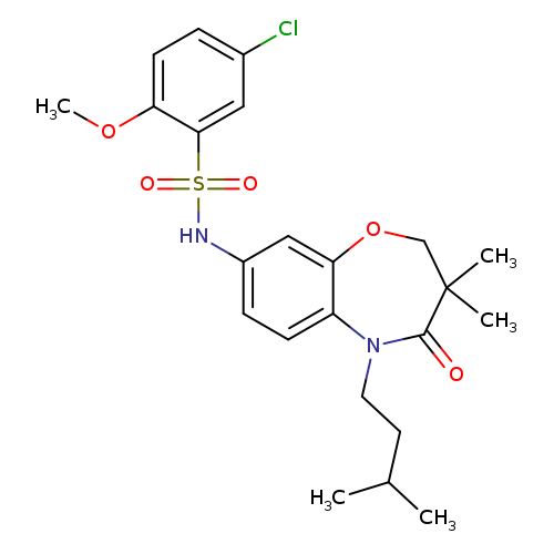 5-chloro-N-[3,3-dimethyl-5-(3-methylbutyl)-4-oxo-2,3,4,5-tetrahydro-1,5-benzoxazepin-8-yl]-2-methoxybenzene-1-sulfonamide