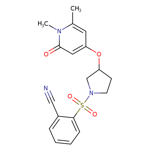 2-({3-[(1,6-dimethyl-2-oxo-1,2-dihydropyridin-4-yl)oxy]pyrrolidin-1-yl}sulfonyl)benzonitrile