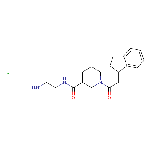 N-(2-aminoethyl)-1-[2-(2,3-dihydro-1H-inden-1-yl)acetyl]piperidine-3-carboxamide hydrochloride