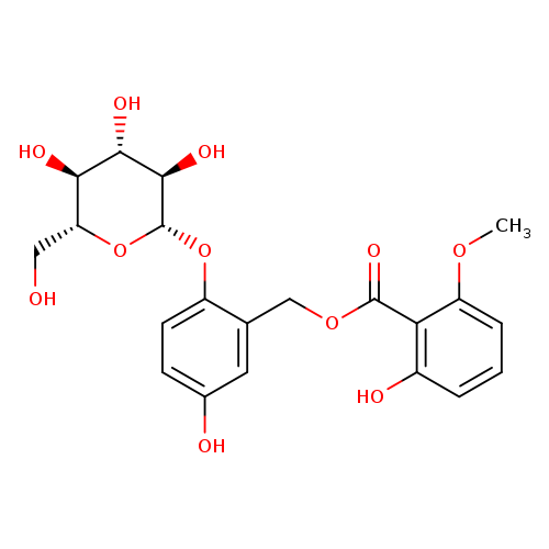 5-Hydroxy-2-(((2S,3R,4S,5S,6R)-3,4,5-trihydroxy-6-(hydroxymethyl)tetrahydro-2H-pyran-2-yl)oxy)benzyl 2-hydroxy-6-methoxybenzoate