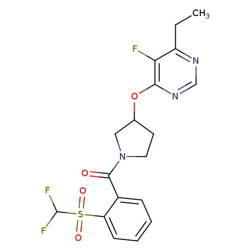 4-{[1-(2-difluoromethanesulfonylbenzoyl)pyrrolidin-3-yl]oxy}-6-ethyl-5-fluoropyrimidine