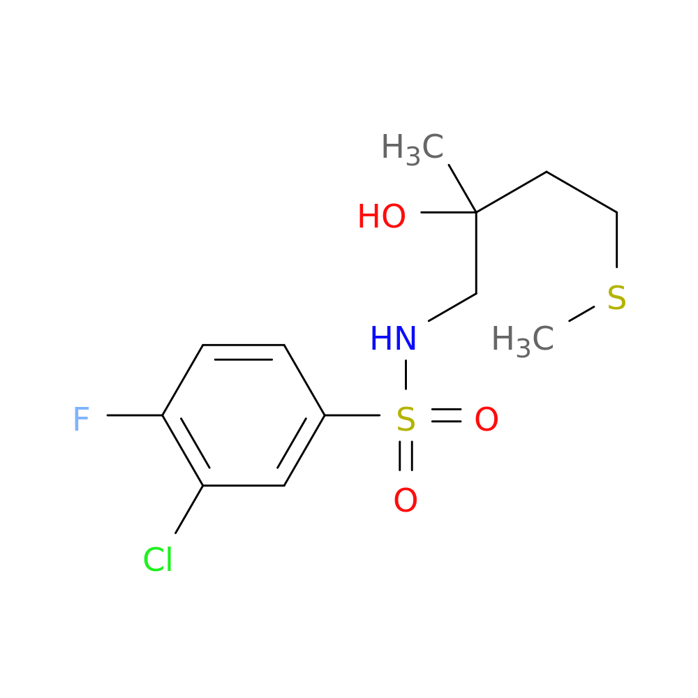 2-[(3-chloro-4-fluorobenzenesulfonamido)methyl]-4-(methylsulfanyl)butan-2-ol