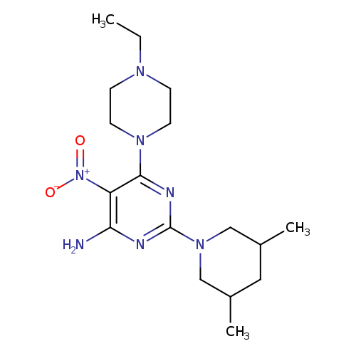2-(3,5-dimethylpiperidin-1-yl)-6-(4-ethylpiperazin-1-yl)-5-nitropyrimidin-4-amine