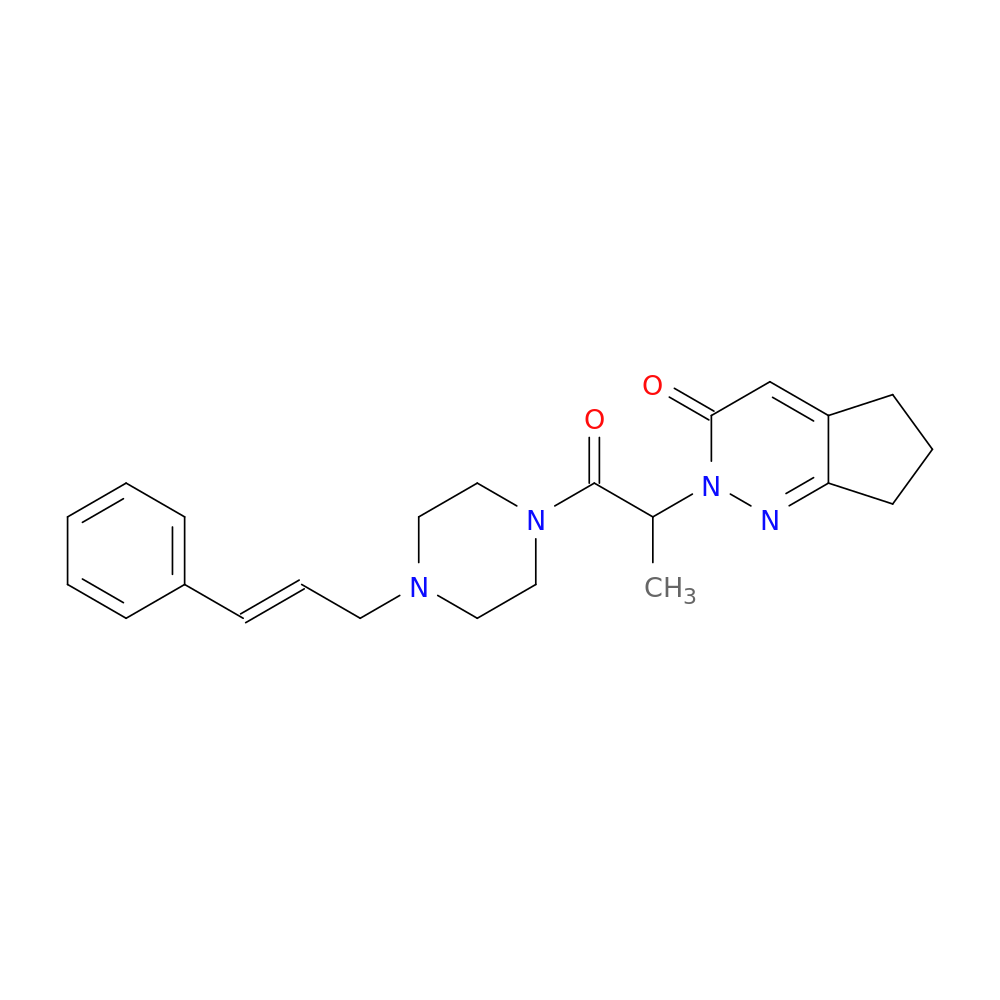 2-(1-oxo-1-{4-[(2E)-3-phenylprop-2-en-1-yl]piperazin-1-yl}propan-2-yl)-2H,3H,5H,6H,7H-cyclopenta[c]pyridazin-3-one