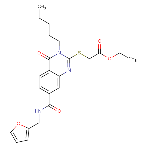 ethyl 2-[(7-{[(furan-2-yl)methyl]carbamoyl}-4-oxo-3-pentyl-3,4-dihydroquinazolin-2-yl)sulfanyl]acetate