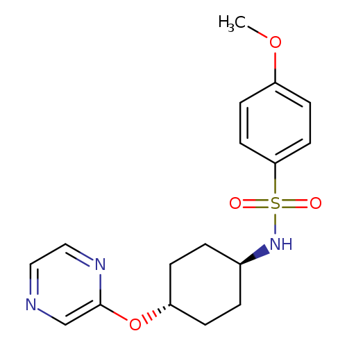 4-methoxy-N-[(1r,4r)-4-(pyrazin-2-yloxy)cyclohexyl]benzene-1-sulfonamide