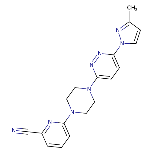 6-{4-[6-(3-methyl-1H-pyrazol-1-yl)pyridazin-3-yl]piperazin-1-yl}pyridine-2-carbonitrile