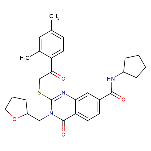 N-cyclopentyl-2-{[2-(2,4-dimethylphenyl)-2-oxoethyl]sulfanyl}-4-oxo-3-[(oxolan-2-yl)methyl]-3,4-dihydroquinazoline-7-carboxamide